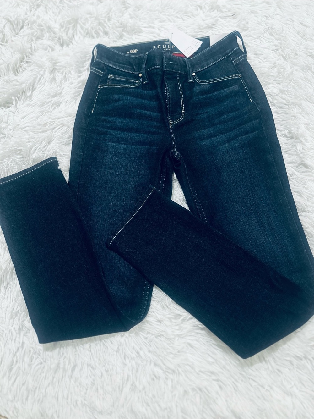 White House Black Market Women's Dark Blue High-Rise Skinny Jeans
